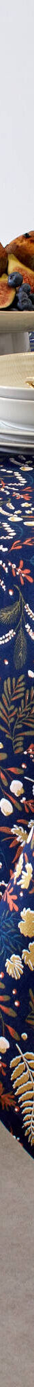 Katoenen tafellaken met plantenprint (marine) Katoenen tafellaken met plantenprint (marine)